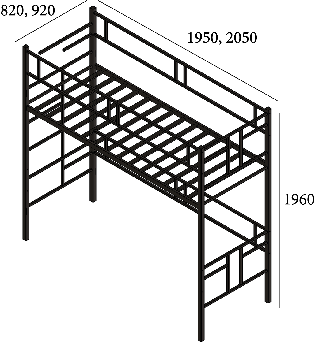 Кровать-чердак Дабл Металл-Дизайн